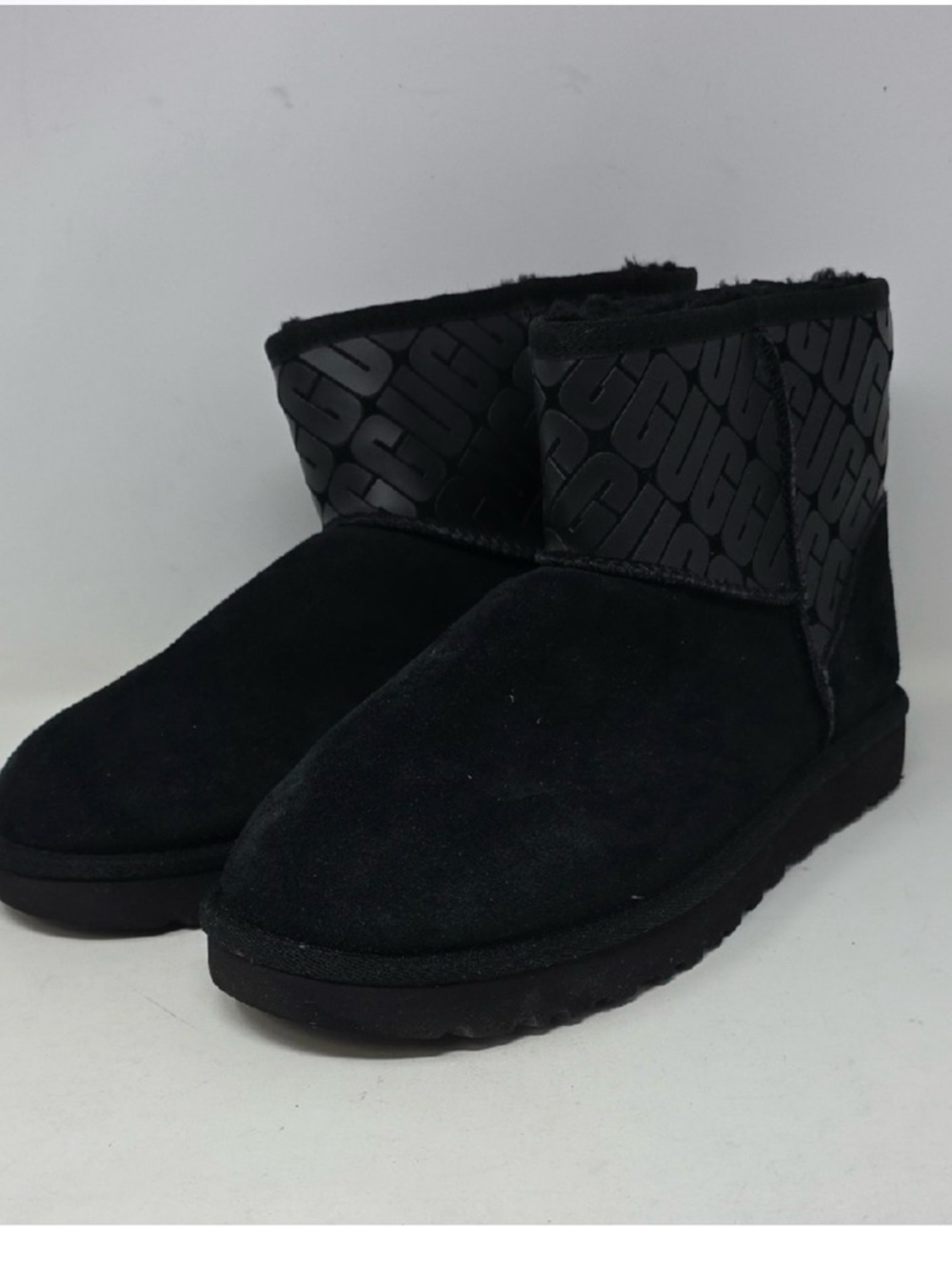 UGG Classic Mini Side Logo II Boots Black Sz 10